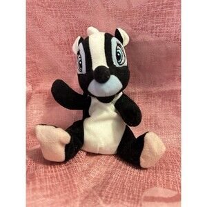 VNTG Walt Disney Flower the Skunk Bean Bag 7” Plush 1990's-NO TAG